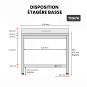 Table inox 600 x 700 mm adossée PREMIUM / GOLDINOX 