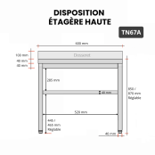 Table inox 600 x 700 mm adossée PREMIUM / GOLDINOX 