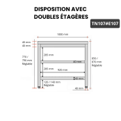 Table inox 1000 x 700 mm avec 2 étagères / GOLDINOX
