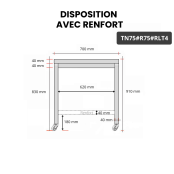 Table inox 700 x 500 mm avec renfort sur roulettes / GOLDINOX