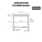Table inox 600 x 500 mm avec 2 étagères / GOLDINOX