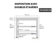Table inox 1200 x 500 mm avec 2 étagères / GOLDINOX