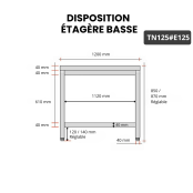 Table inox 1200 x 500 mm avec 2 étagères / GOLDINOX