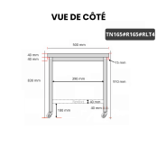 Table inox 1600 x 500 mm avec renfort sur roulettes / GOLDINOX