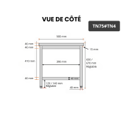 Table inox soubassement 700 x 500 mm / GOLDINOX