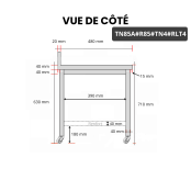 Table inox soubassement 800 x 500 mm adossée avec renfort sur roulettes / GOLDINOX