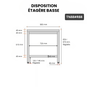 Table inox 800 x 800 mm avec renfort / GOLDINOX