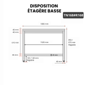 Table inox 1600 x 800 mm avec renfort / GOLDINOX