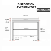 Table inox 1200 x 800 mm adossée avec renfort / GOLDINOX