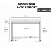 Table inox 1600 x 800 mm adossée avec renfort / GOLDINOX