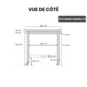 Table inox 1600 x 800 mm avec renfort sur roulettes / GOLDINOX