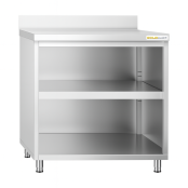 Meuble bas inox 800 x 600 mm adossée PREMIUM / GOLDINOX