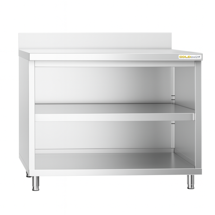 Meuble bas inox 1000 x 600 mm adossé PREMIUM / GOLDINOX