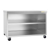 Meuble bas inox 2000 x 600 mm sur roulettes PREMIUM / GOLDINOX
