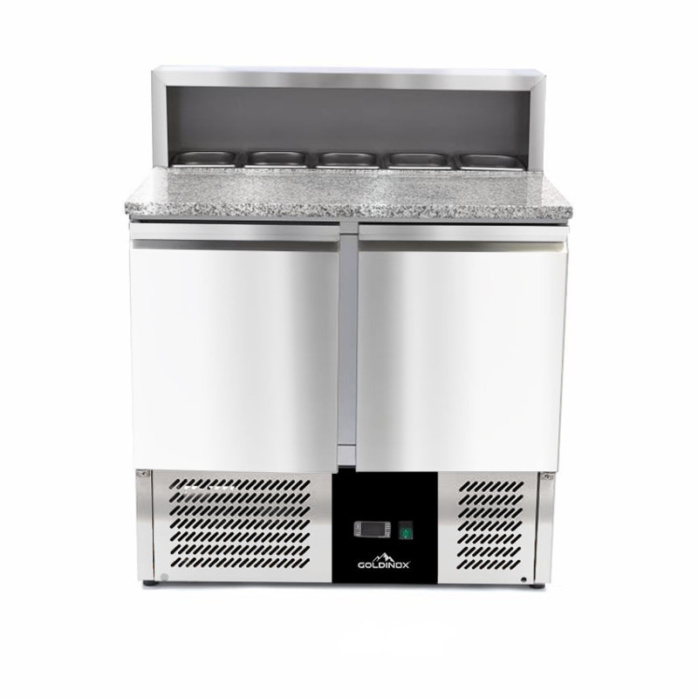 Meuble à pizza réfrigérée compact 2 portes (5 x 1/6) IDEAL - GOLDINOX