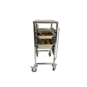Chariot à échelles inox GN 1/1 - 6 niveaux avec plateau IDEAL / GOLDINOX