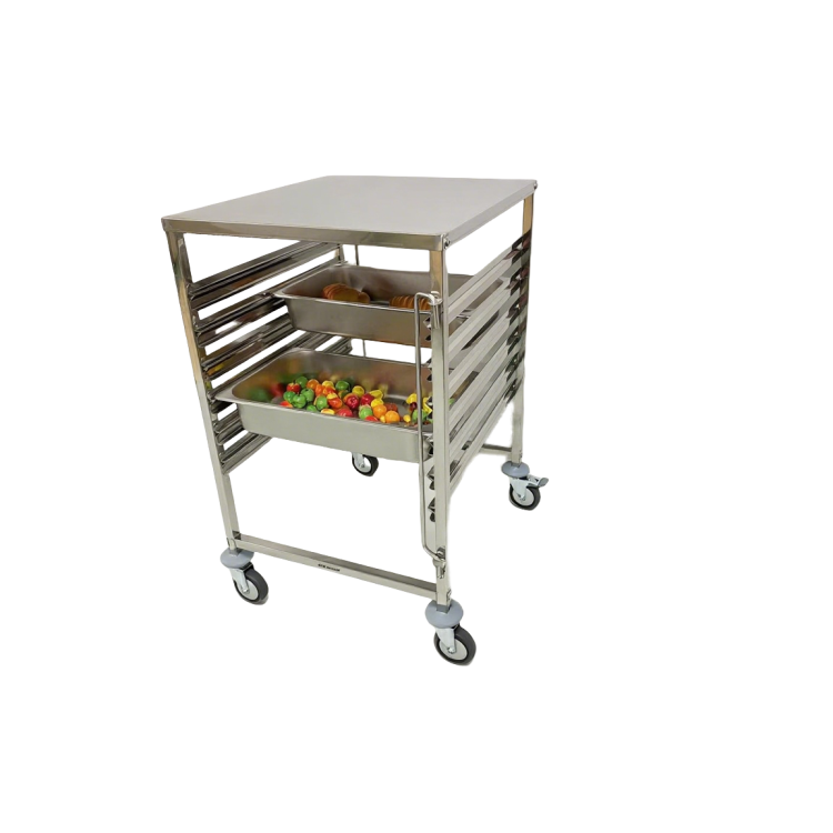 Chariot à échelles inox GN 2/1 - 6 niveaux avec plateau IDEAL / GOLDINOX