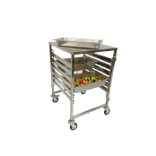Chariot à échelles inox GN 2/1 - 6 niveaux avec plateau IDEAL / GOLDINOX