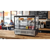 Vitrine réfrigérée positive de comptoir noire 120 Litres - GOLDINOX