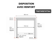 Table inox soubassement 800 x 700 mm avec renfort / GOLDINOX
