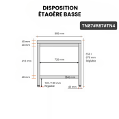 Table inox soubassement 800 x 700 mm avec renfort / GOLDINOX