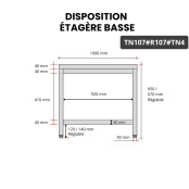 Table inox soubassement 1000 x 700 mm avec renfort / GOLDINOX