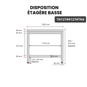 Table inox soubassement 1200 x 700 mm avec renfort / GOLDINOX