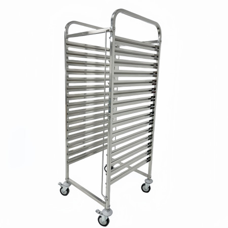 Chariot à échelles inox GN 2/1 - 15 niveaux avec plateau IDEAL / GOLDINOX