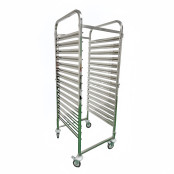 Chariot à échelles inox GN 2/1 - 15 niveaux avec plateau IDEAL / GOLDINOX