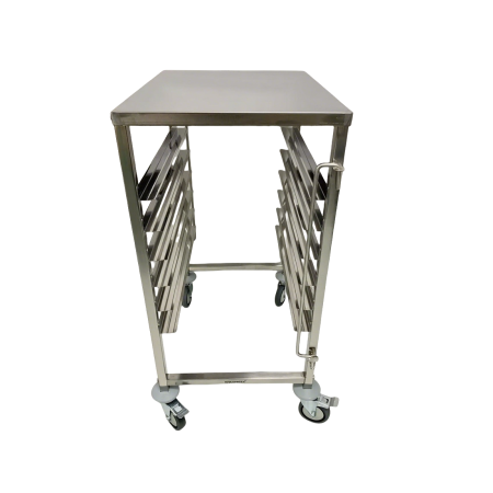 Chariot à échelles pâtissier inox 600 x 400 mm - 6 niveaux avec plateau PREMIUM / GOLDINOX