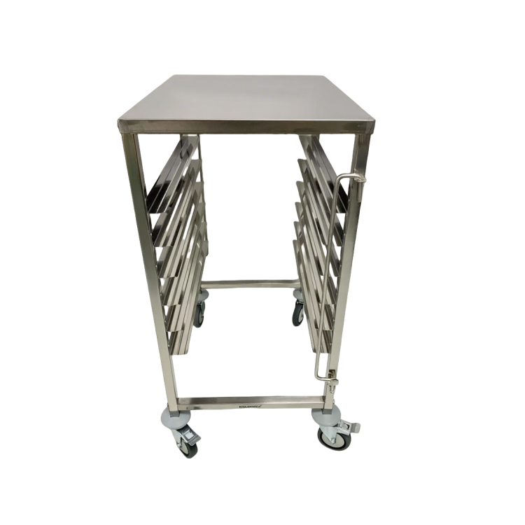 Chariot à échelles pâtissier inox 600 x 400 mm - 6 niveaux avec plateau PREMIUM / GOLDINOX