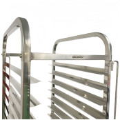 Chariot à échelles pâtissier inox 600 x 400 mm - 15 niveaux avec plateau PREMIUM / GOLDINOX