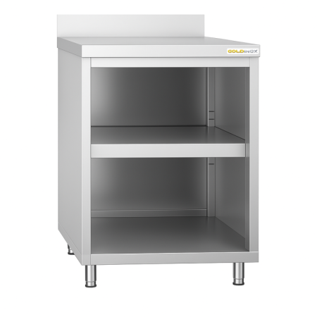 Meuble bas inox 600 x 700 mm adossée PREMIUM / GOLDINOX