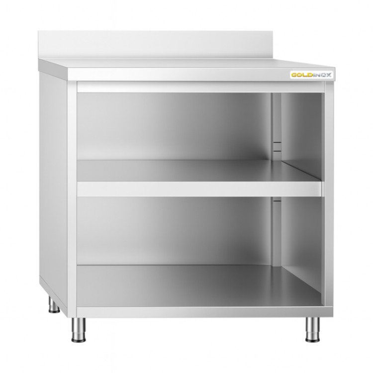 Meuble bas inox 800 x 700 mm adossée PREMIUM / GOLDINOX