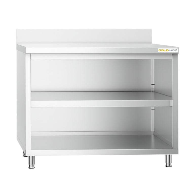 Meuble bas inox 1600 x 700 mm adossée PREMIUM / GOLDINOX