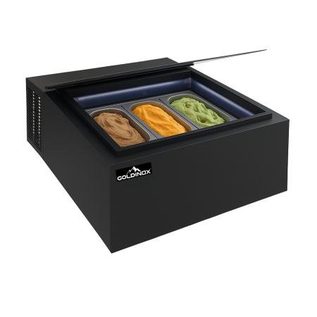 Vitrine à glace noire à poser 3 x 5 litres PREMIUM / GOLDINOX