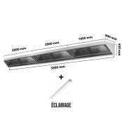 Hotte murale sans moteur 5600x900x450 mm avec éclairage, filtre et robinet de vidange PREMIUM / GOLDINOX