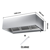 Hotte caisson sans moteur 1000x900x450 mm avec éclairage, filtre et robinet de vidange PREMIUM / GOLDINOX