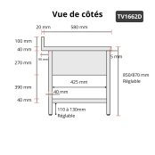 Plonge lave-vaisselle inox 2 bacs - 1600 x 600 mm égouttoir droit ECO / GOLDINOX