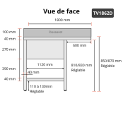 Plonge lave-vaisselle inox 2 bacs - 1800 x 600 mm égouttoir droite ECO / GOLDINOX