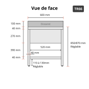 Plonge inox 600x600 avec 1 bac PREMIUM - GOLDINOX