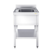 Plonge inox 600x600 avec 1 bac IDEAL - GOLDINOX