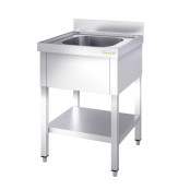 Plonge inox 600x600 avec 1 bac IDEAL - GOLDINOX