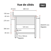Plonge inox 1 bac - 600 x 700 mm PREMIUM / GOLDINOX 