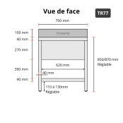 Plonge inox 1 bac - 700 x 700 mm PREMIUM / GOLDINOX 