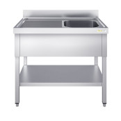 Plonge inox 1 bac - 1000 x 700 mm égouttoir gauche ECO / GOLDINOX 