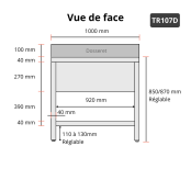 Plonge inox 1 bac - 1000 x 700 mm égouttoir droite PREMIUM / GOLDINOX 