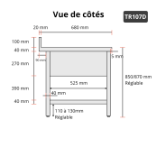 Plonge inox 1 bac - 1000 x 700 mm égouttoir droite PREMIUM / GOLDINOX 