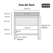 Plonge inox 1 bac - 1200 x 700 mm égouttoir gauche ECO / GOLDINOX 