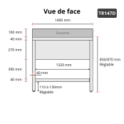 Plonge inox 1 bac - 1400 x 700 mm égouttoir droite PREMIUM / GOLDINOX 